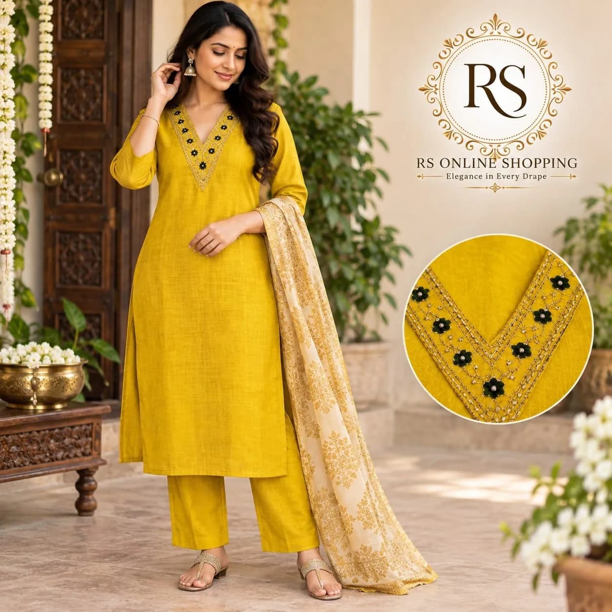 Raw Silk Fabric Only Top(S-Musted Yellow)
