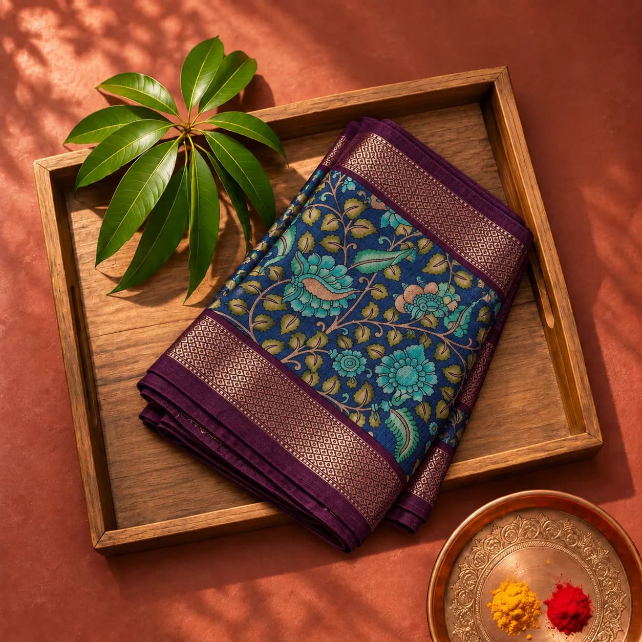 Tussar Silk Chanderi Kalamkari