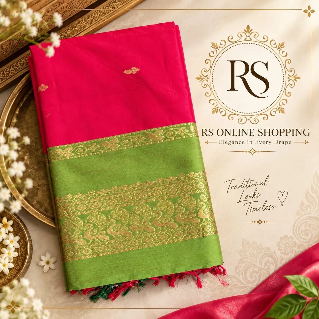 Kalyani Cotton Sarees(Red)